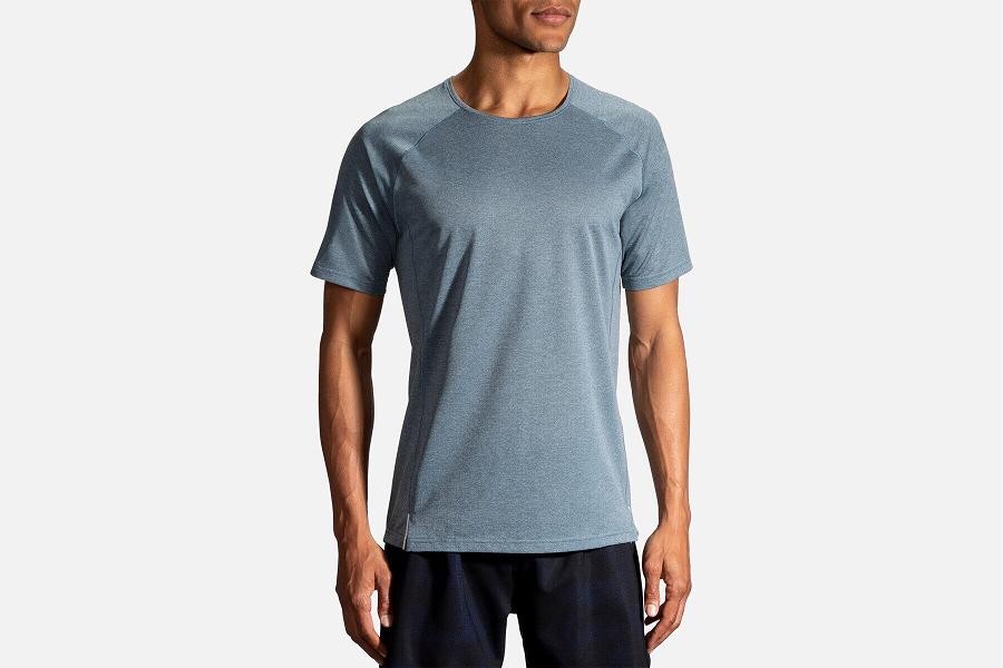 Brooks Ghost Men Clothing & Running Shirt Blue TUP391027